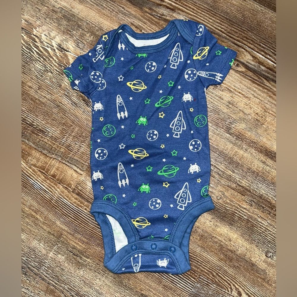 Koala Baby Blue Space Baby Boy Snap Up Onesie Size 3M